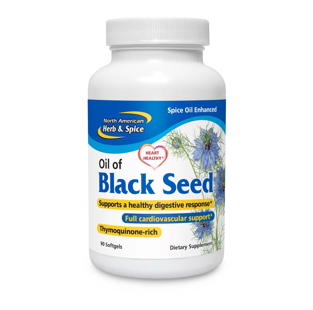front of Black Seed Oil capsules bottle